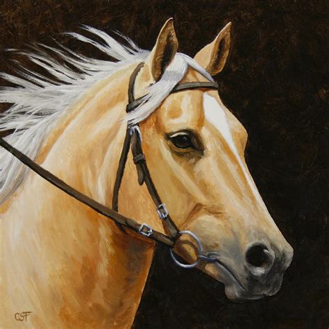 Palomino Horse Portrait Painting by Crista Forest