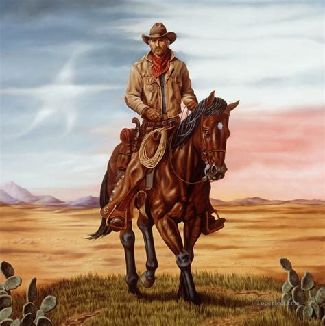 west america cowboy west America Painting in Oil for Sale