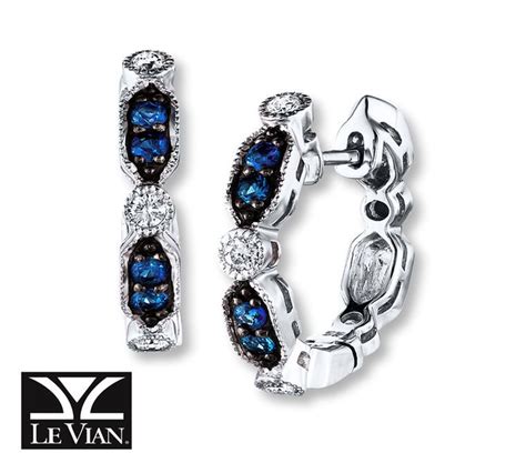 Jared - Le Vian Sapphire Earrings 1/6 ct tw Diamonds 14K Vanilla Gold | Shop earrings, Sapphire ...