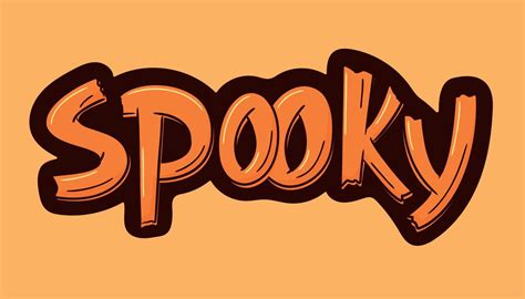 Halloween vector sticker Spooky Hand drawn Halloween lettering sign ...