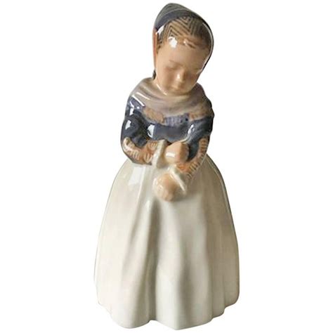 Royal Copenhagen Figurine Girl on Stone #4027 For Sale at 1stDibs | royal copenhagen 4027, royal ...