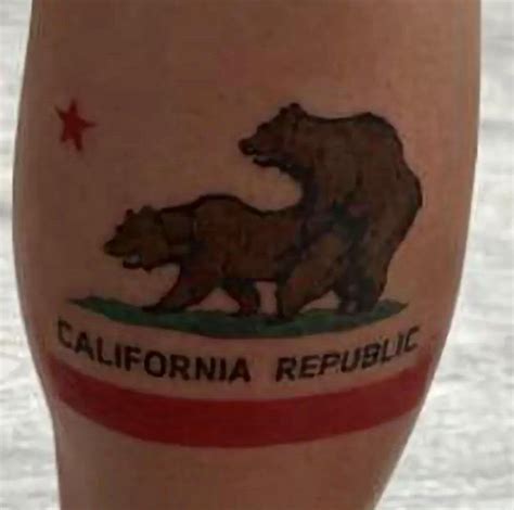 This California flag tattoo. : r/HolUp