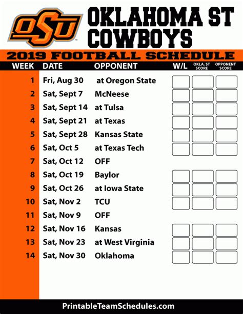 Oklahoma Football Schedule 2022 Printable | Printable Schedule