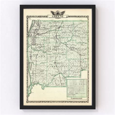 Greene County IL Map 1876 Old Map of Carrollton Illinois Art - Etsy in 2022 | Old map, Vintage ...