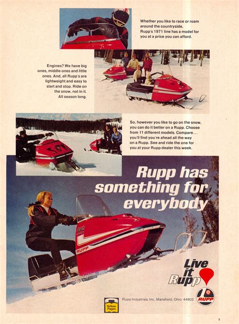 CLASSIC SNOWMOBILES OF THE PAST: 1971 RUPP SNOWMOBILE ADVERTISEMENT