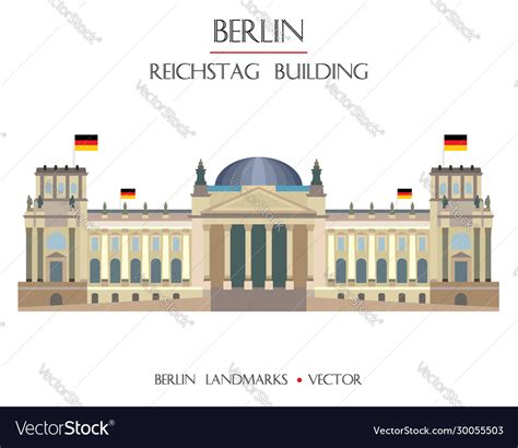 Colorful reichstag building Royalty Free Vector Image