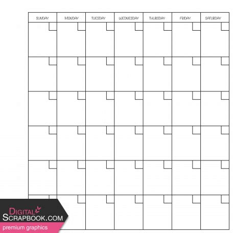 Build-a-calendar 6 week Calendar template graphic by Gina Jones | DigitalScrapbook.com Digital ...