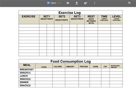 Workout Spreadsheet Google Docs | Blog Dandk