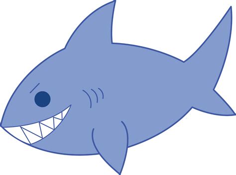 Mischievous Blue Shark - Free Clip Art