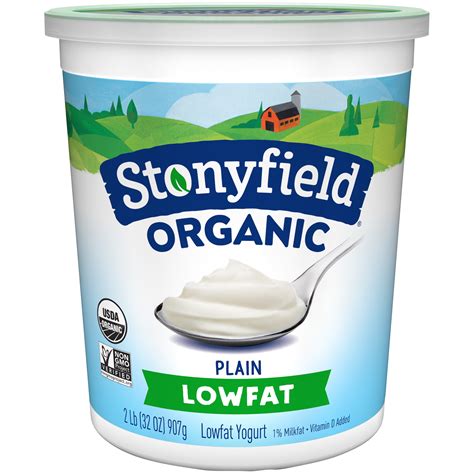 Stonyfield Farm Organic Yogurt Low Fat Plain 32oz Tub | Garden Grocer