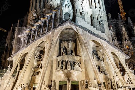 Sagrada Familia of night view Barcelona, Spain - stock photo 4597765 ...