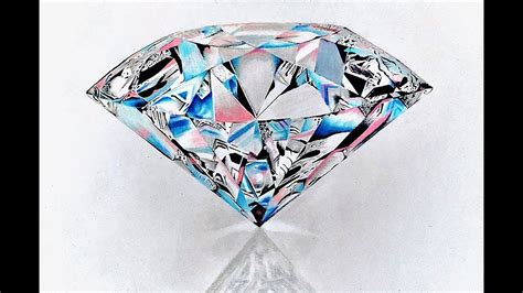 How to Draw a Realistic Diamond - YouTube | Diamond drawing, Realistic drawings, Jewel drawing