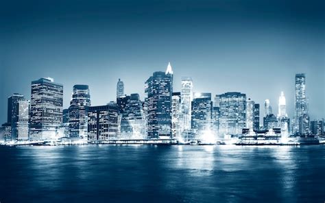 Free Photo | A view of New York city at night time