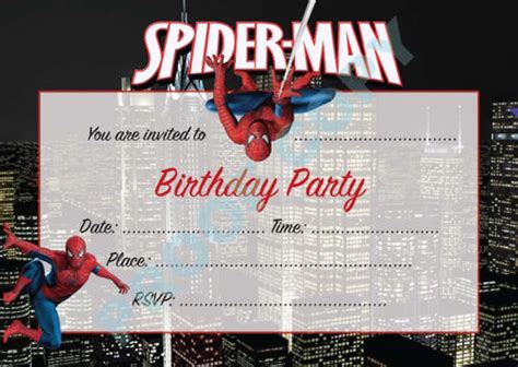 Impress your guests with these Spiderman birthday invitations