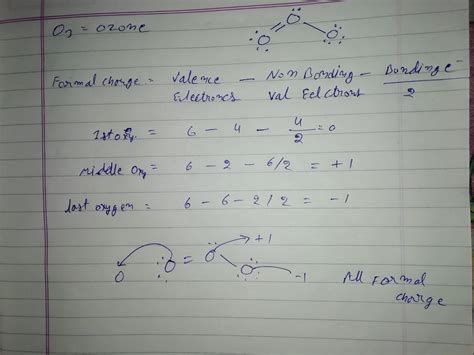 calculate the formal charge on each oxygen atom in ozone - Brainly.in