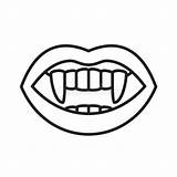 Teeth Vampire Fangs Drawing Sketch Coloring Page sketch template