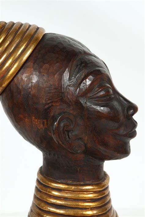 Tribal African Art Sculpture of Black African Zulu Bust For Sale at 1stDibs