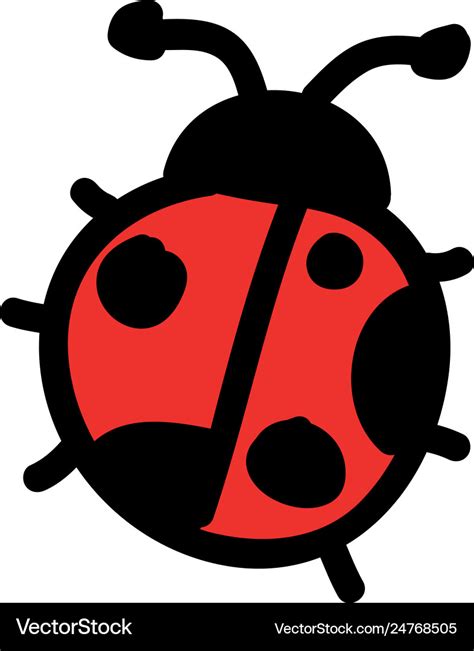 Cute ladybug drawing isolated icon Royalty Free Vector Image