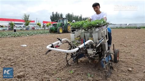 How semi-automatic vegetable planters help farmers work - YouTube