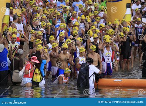 Ironman Philippines Swimming Race Start Editorial Stock Photo - Image ...