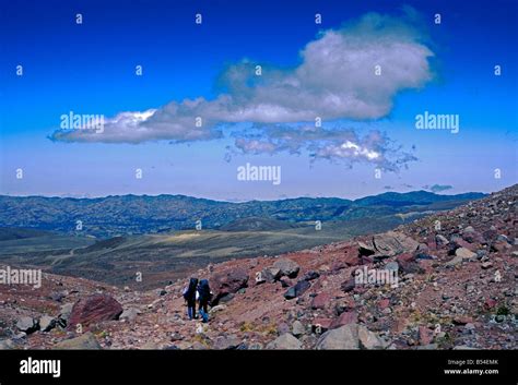 people, hiker, hiking trail, Chimborazo Volcano, Chimborazo National ...