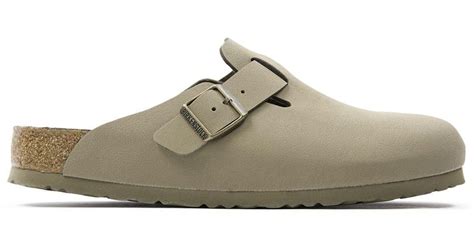 Birkenstock Boston Vegan Birko-flor Clog Shoes in Green for Men | Lyst