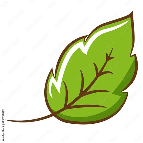 Leaf cartoon kawaii Stock Vector | Adobe Stock