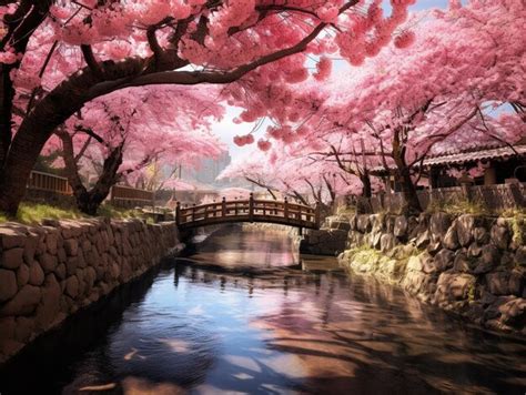 Premium Photo | Beautiful digital photo of Japan's cherry blossom country