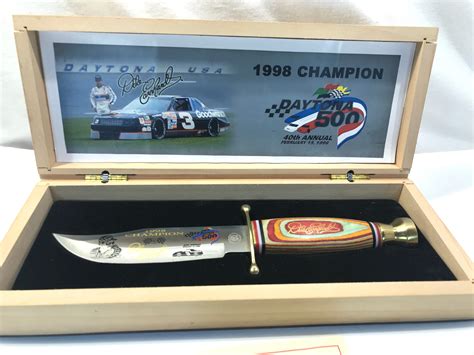 Dale Earnhardt Sr boxed collectible knife, 1998 NASCAR Daytona 500 ...