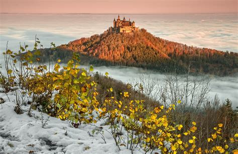 배경 화면 : 바텐 베테랑, 독일, Castle Hohenzollern, 경치, 겨울, 식물, 눈 2048x1328 ...