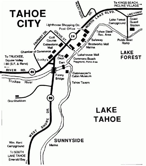 Lake Tahoe Area Maps | Detailed Lake Tahoe Area Mapregion - Tahoe City ...