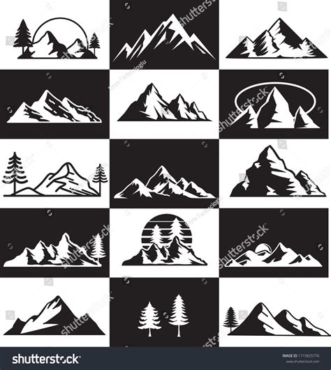 Mountain Black White Basic Logo Vector Stock Vector (Royalty Free) 1715825776 | Shutterstock