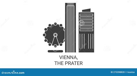 Austria, Vienna, the Prater Travel Landmark Vector Illustration Stock ...