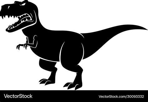 Tyrannosaurus Rex Silhouette On White Background Stock Vector Royalty | My XXX Hot Girl