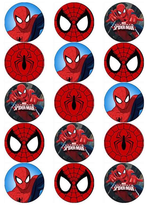 SPIDERMAN V7 SUPERHERO EDIBLE WAFER PAPER TOPPERS CUPCAKE CAKE MUFFIN ...