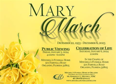 Mary March – Mitchell’s Funeral Home