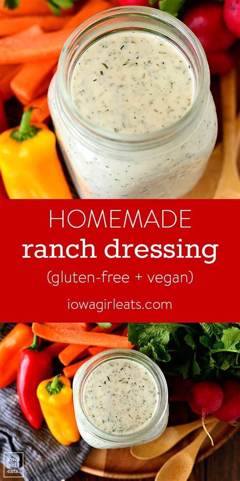 Homemade Gluten Free Ranch Dressing - Vegan Friendly | Recipe | Gluten ...