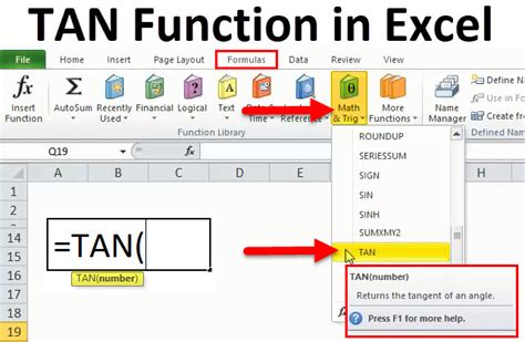 TAN in Excel (Formula, Examples) | How to Use TAN Function in Excel?