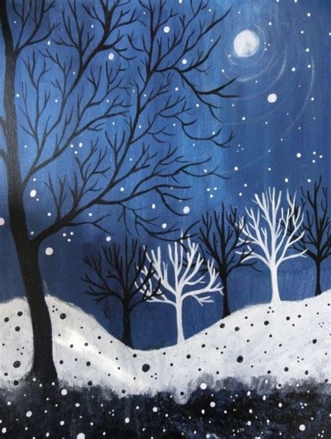 40 Simply Amazing Winter Painting Ideas | Winter art lesson, Winter art, Winter art projects