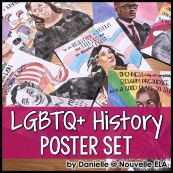 LGBTQ+ History Poster Set - Pride Month Classroom Decor - LGBT by Nouvelle ELA