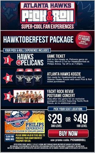 Hawks Tickets Discounts Hawktoberfest Package (Game Ticket, Koozie, Postgame Concert) Use Promo ...