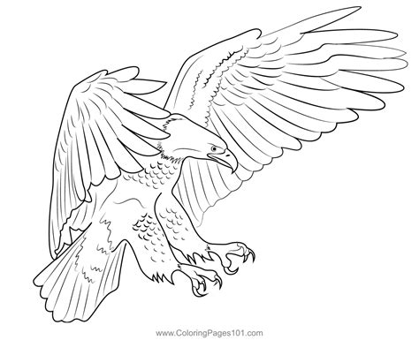 American Bald Eagle Habitat Coloring Page for Kids - Free Hawks and ...