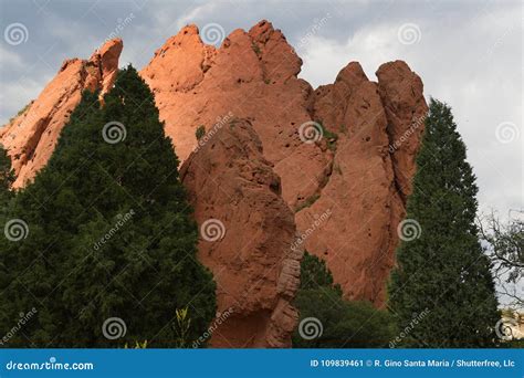 Garden of the Gods Rock Formations Stock Image - Image of sandstone ...