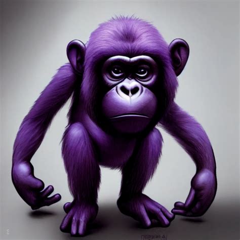 funny purple monkey gorilla ape bonzi buddy | Midjourney