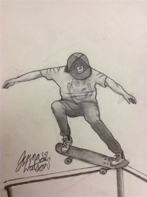 Skateboarder Drawing