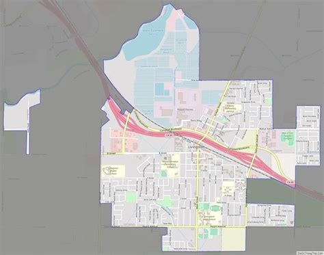 Map of Livingston city, California