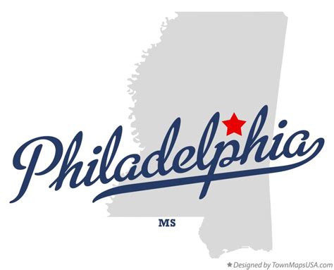 Map of Philadelphia, MS, Mississippi