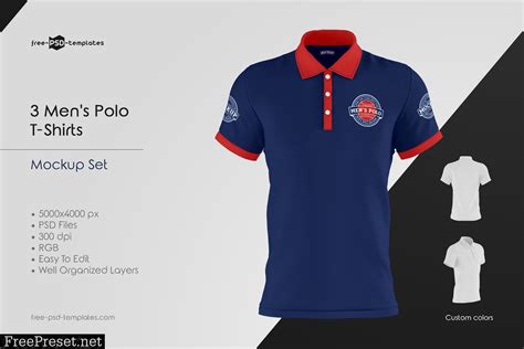 Men's Polo T-Shirts MockUp Set 5848252