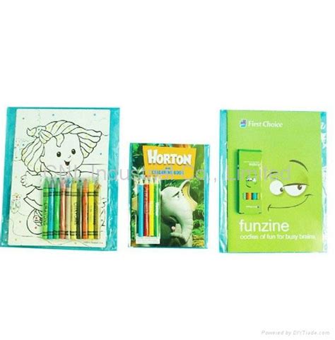 Coloring book set with colored pencil, kids coloring book printing ...