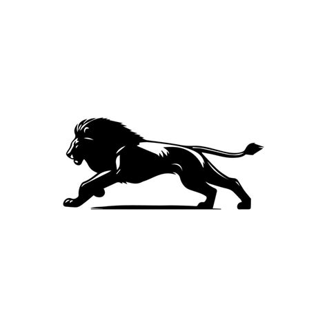 the lion logo runs black and white 45924707 Vector Art at Vecteezy